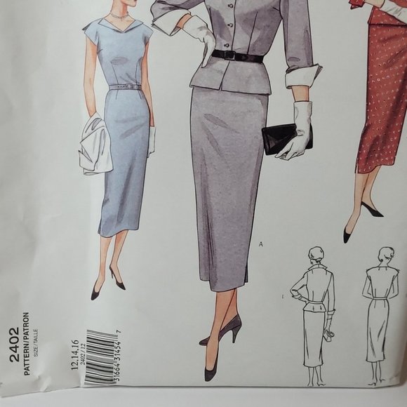 Uncut Vogue Vintage Model Original 1950 Design Sewing Pattern 2402 Limited Ed - Picture 5 of 9